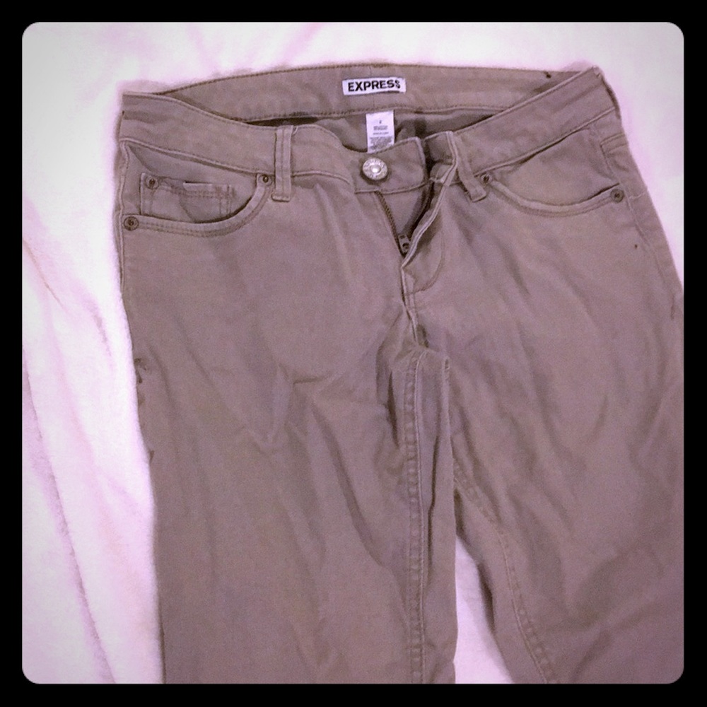 Express khaki jeggings